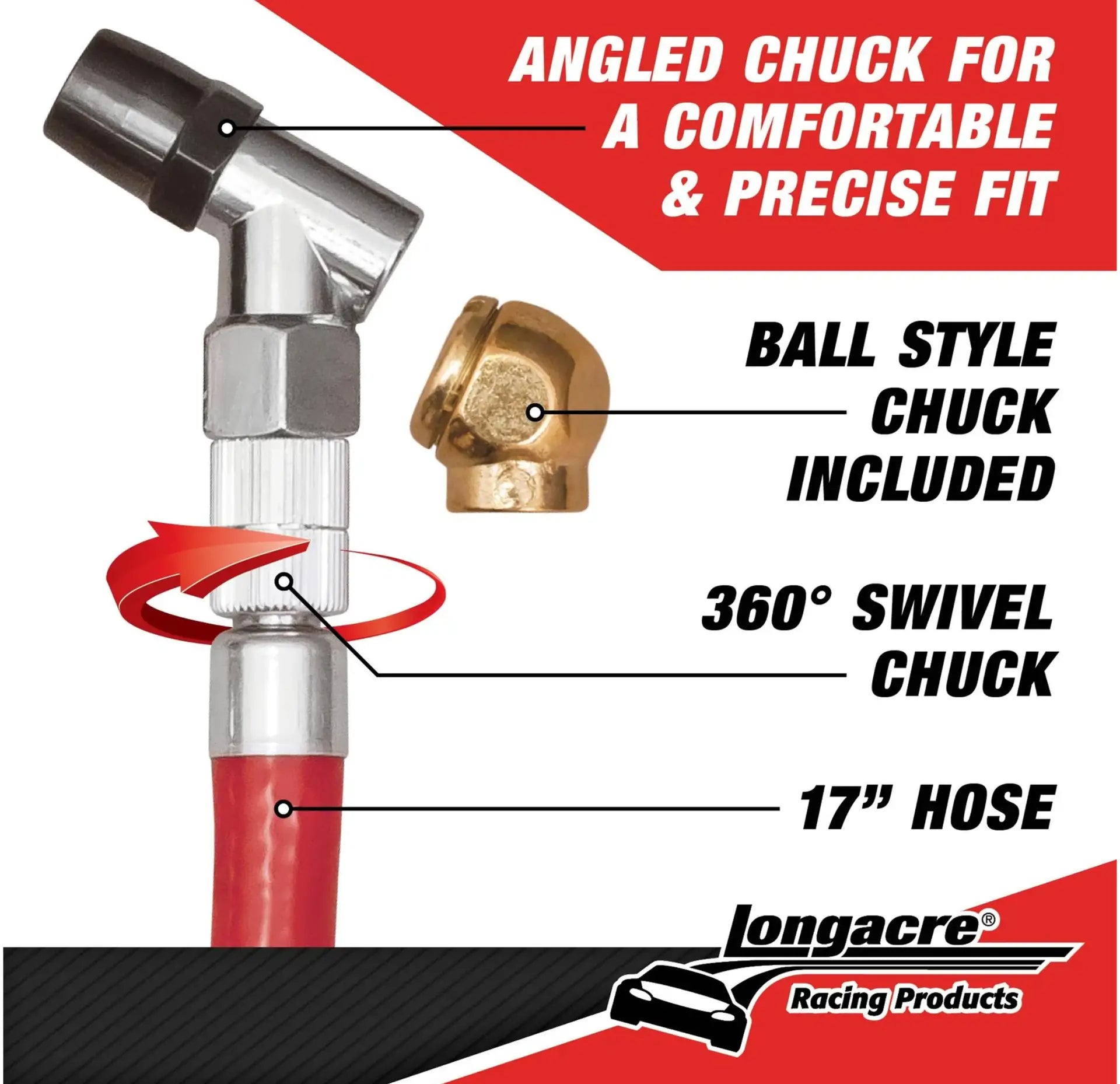Longacre Deluxe 2½" Analog Tire Pressure Gauge 0-60 PSI
